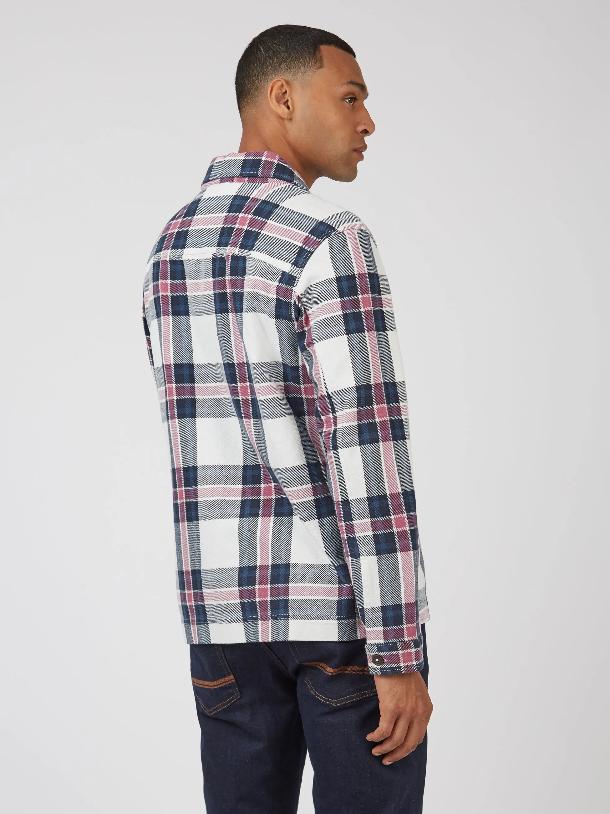 Casual Twill Plaid Workwear Shirt Jacket