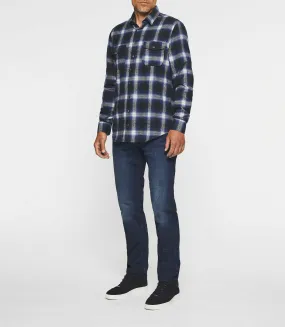 Chemise casual à carreaux bleu JEZY