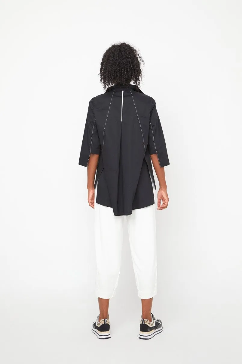 Contrast Stitch Button Up Top