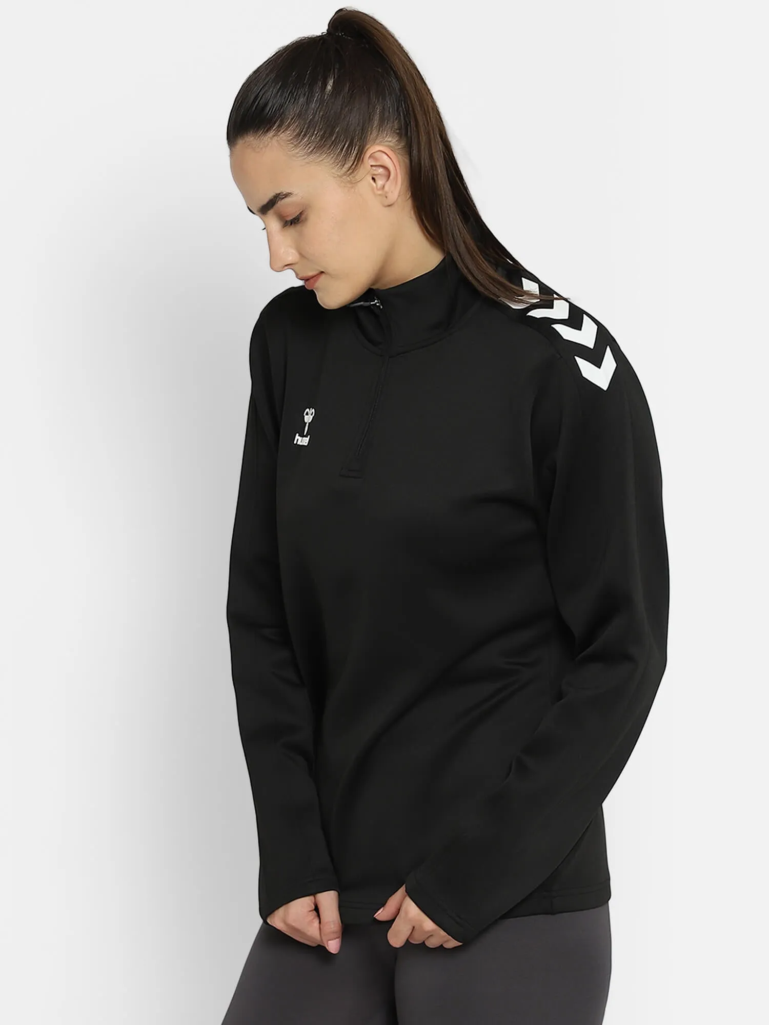 Core Women Polyester Black Sweatshirt