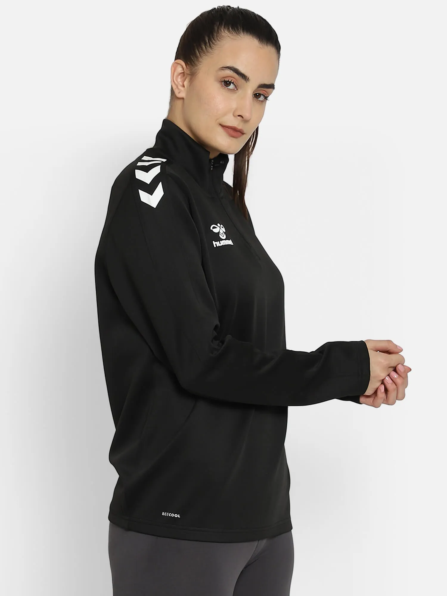 Core Women Polyester Black Sweatshirt