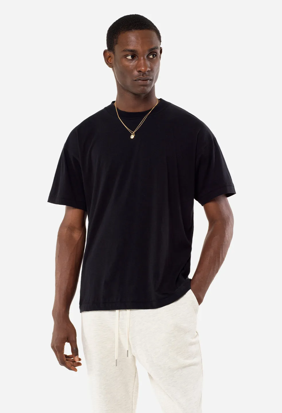 Cotton Cashmere Crew / Black