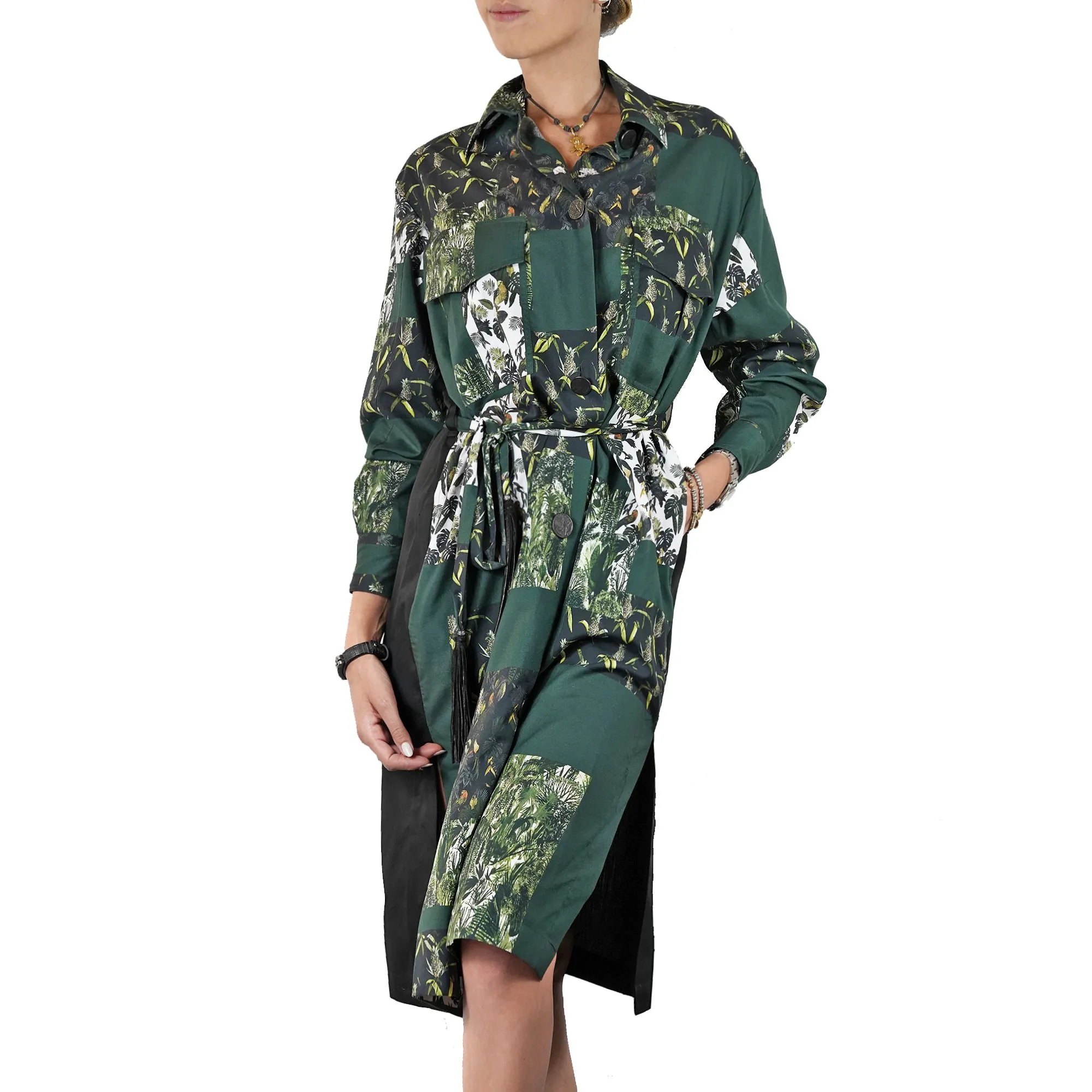 Cotton Dress Tropical Green