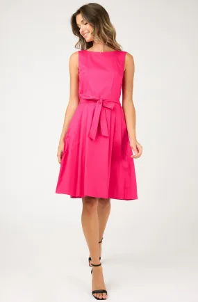 Cotton Sleeveless Belted Dress