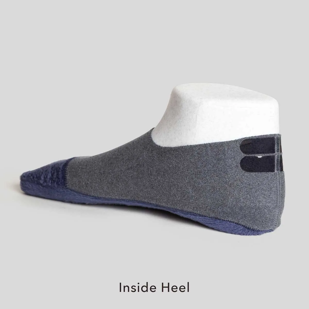 Cozy Fleece No Show Socks | BLUE GRAY