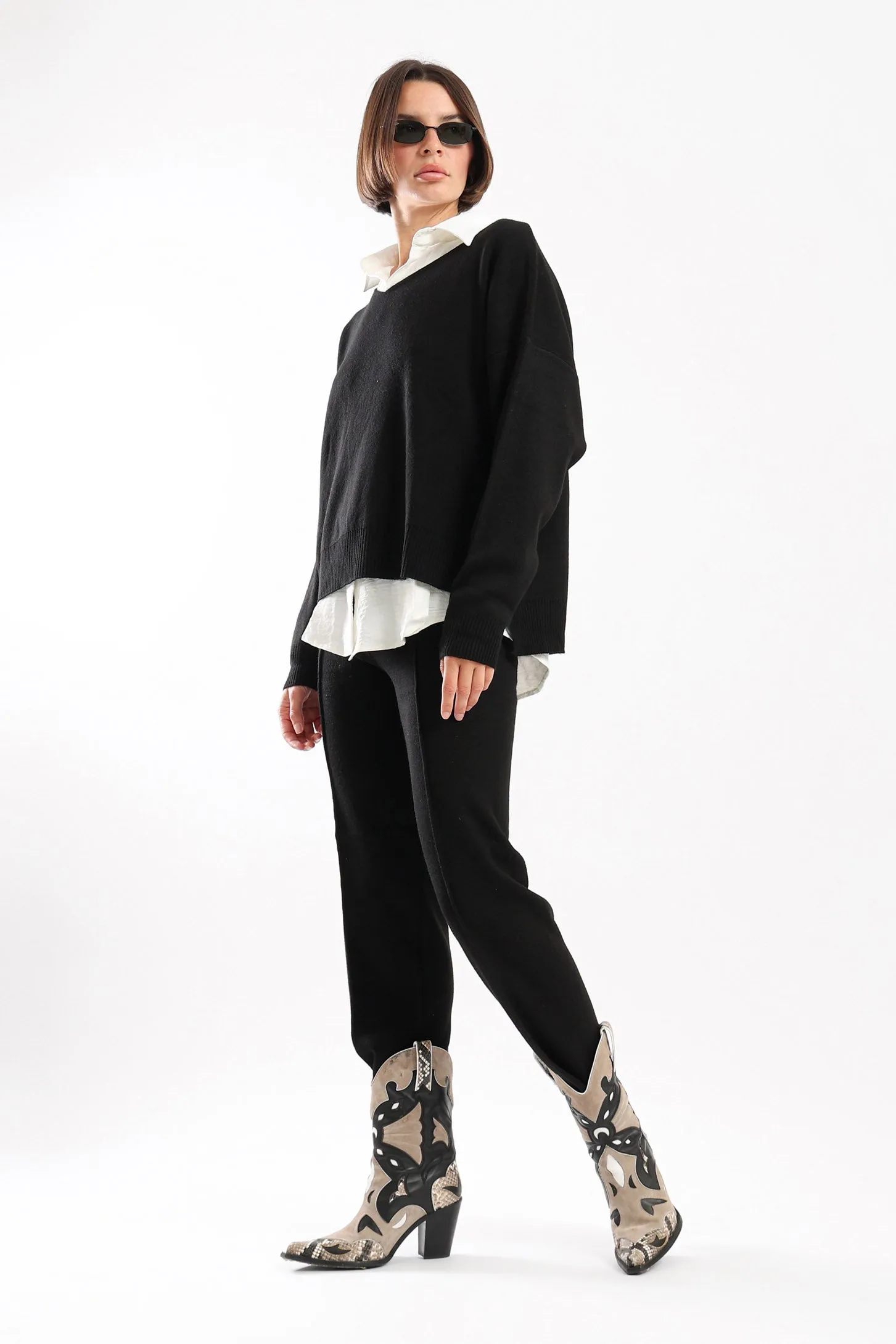 COZY KNIT SET - BLACK