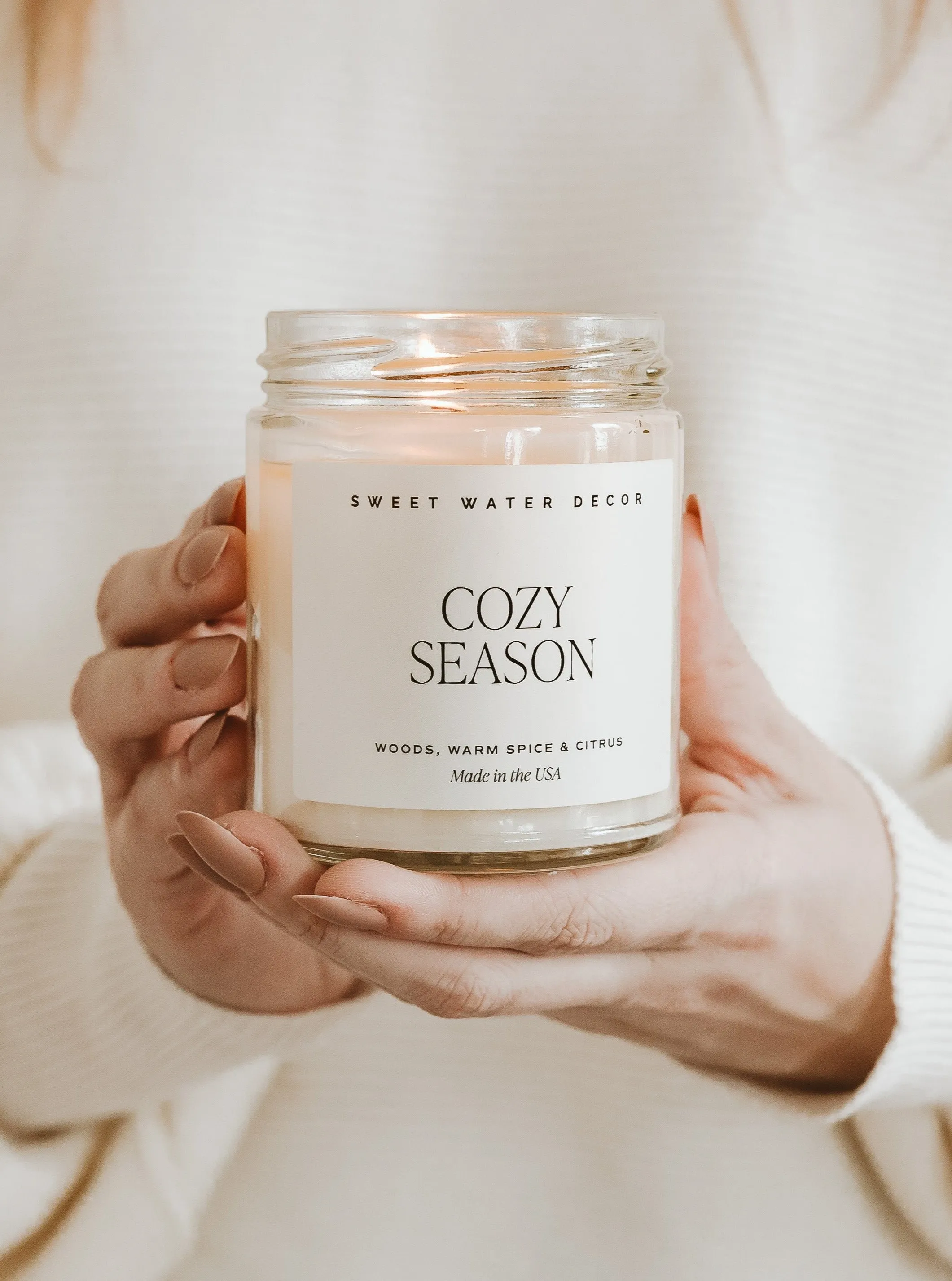 Cozy Season Soy Candle 9 oz - Clear Jar