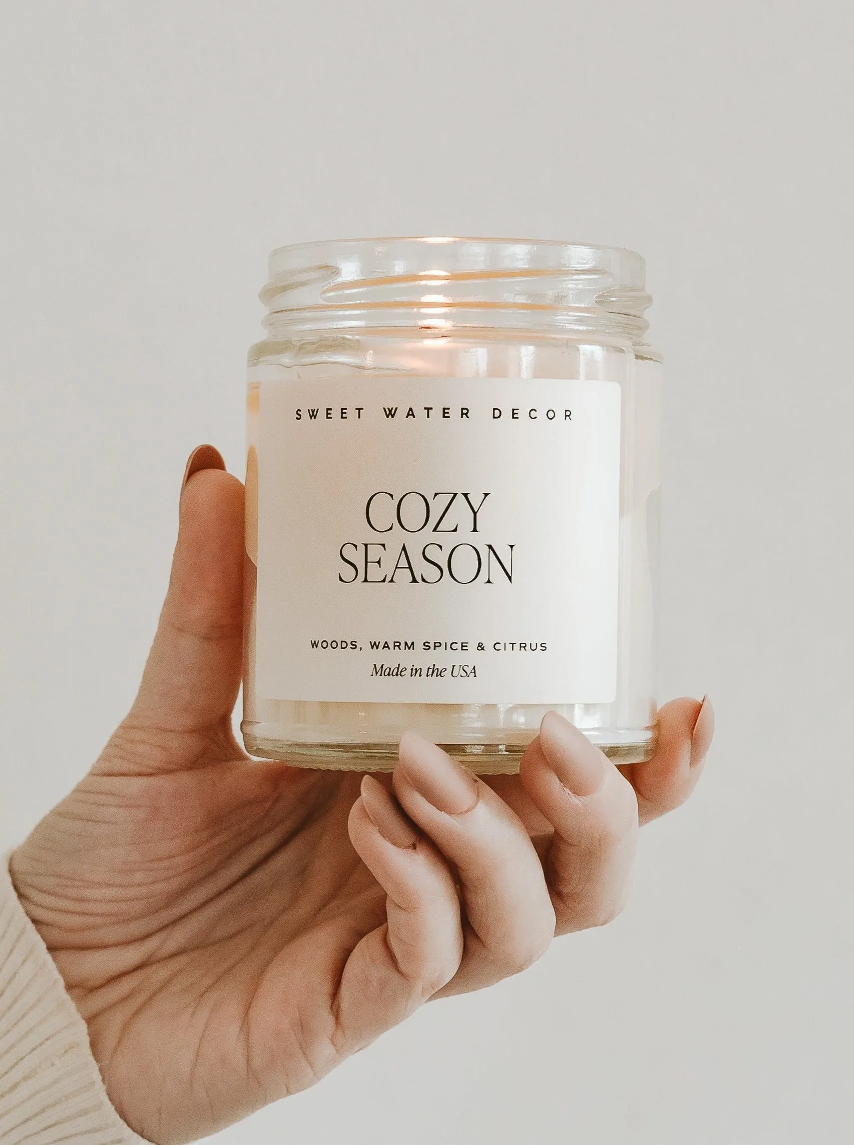 Cozy Season Soy Candle 9 oz - Clear Jar