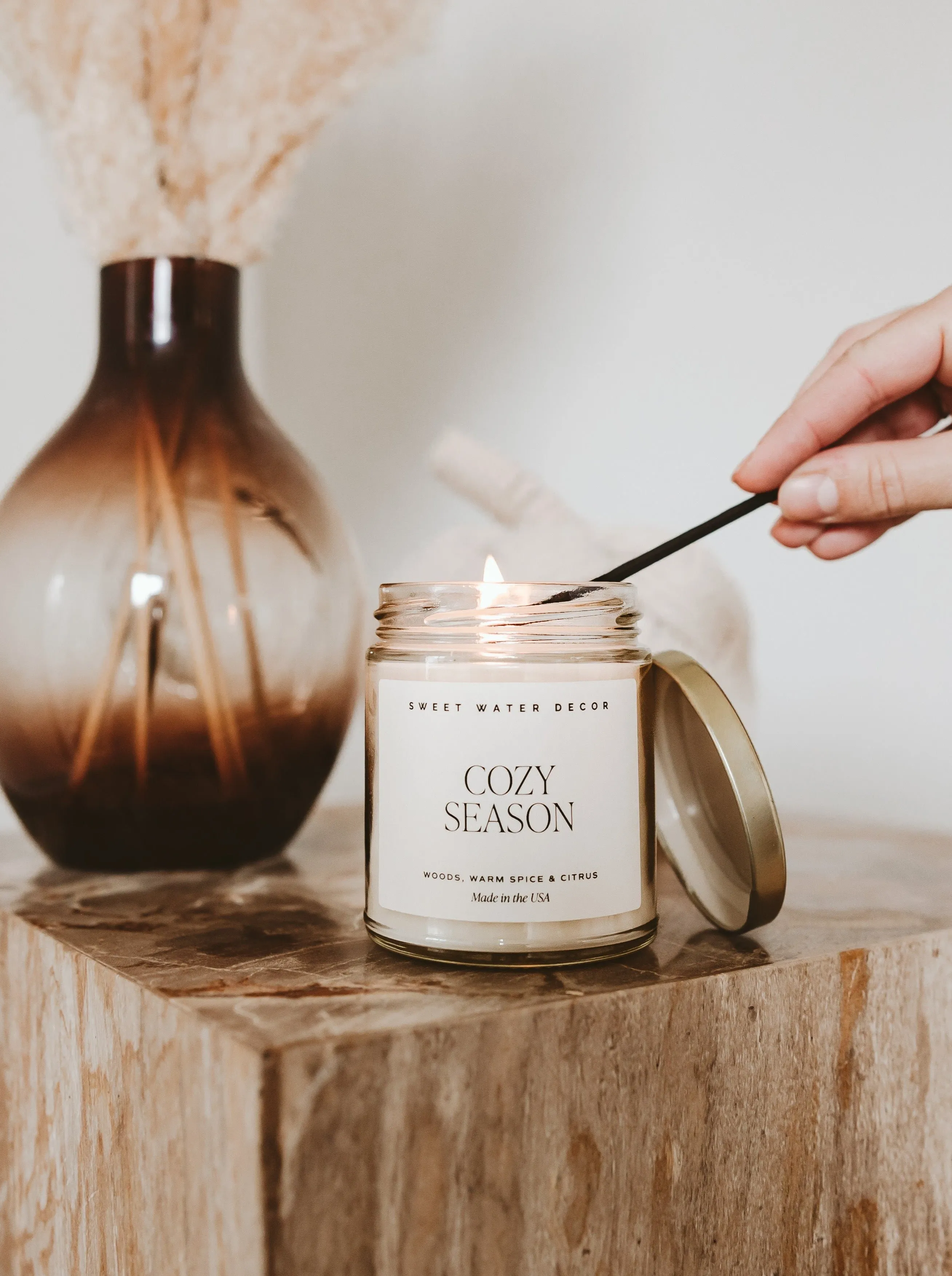 Cozy Season Soy Candle 9 oz - Clear Jar