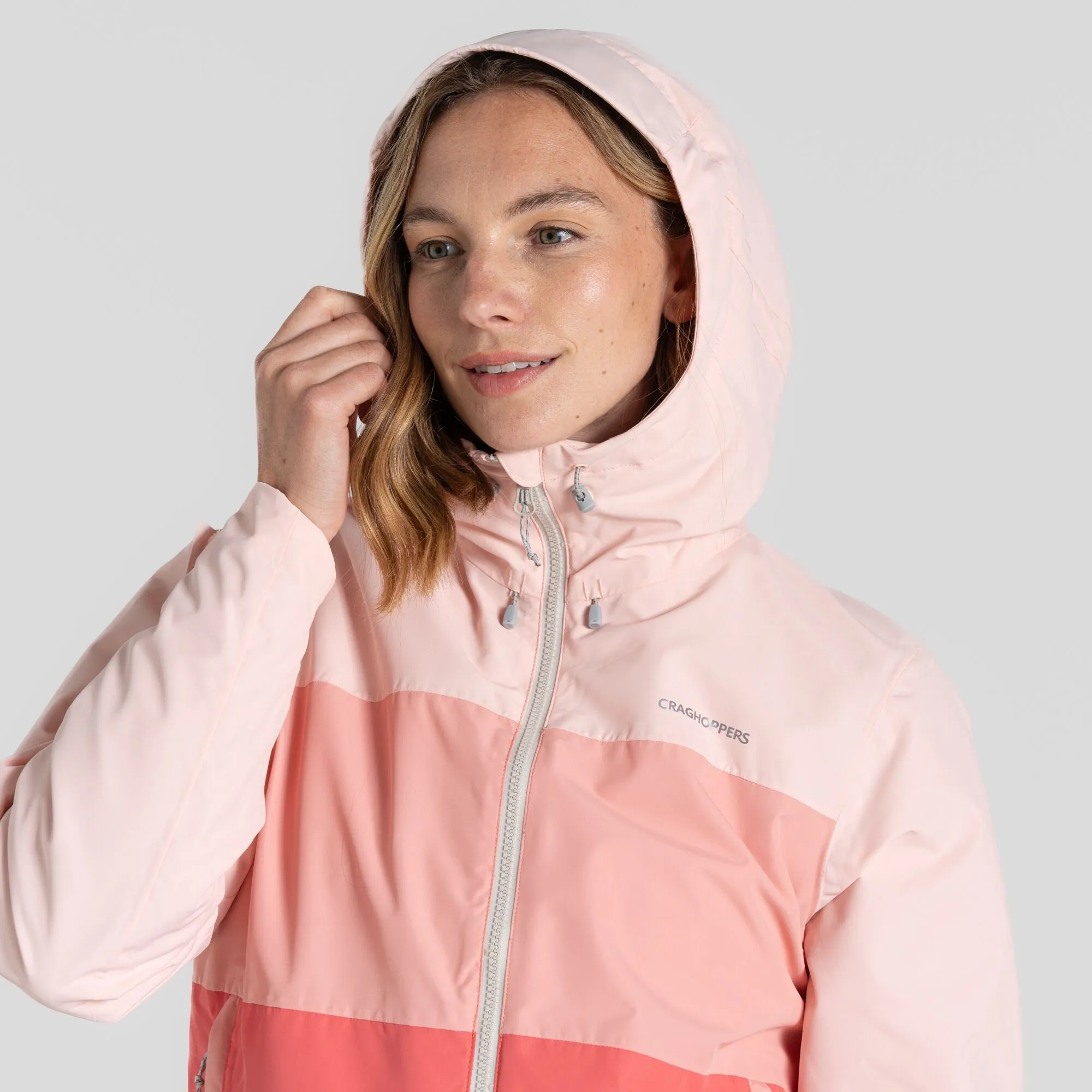 Craghoppers Ladies Kora Waterproof Breathable Wind Resistant Jacket-PEACH