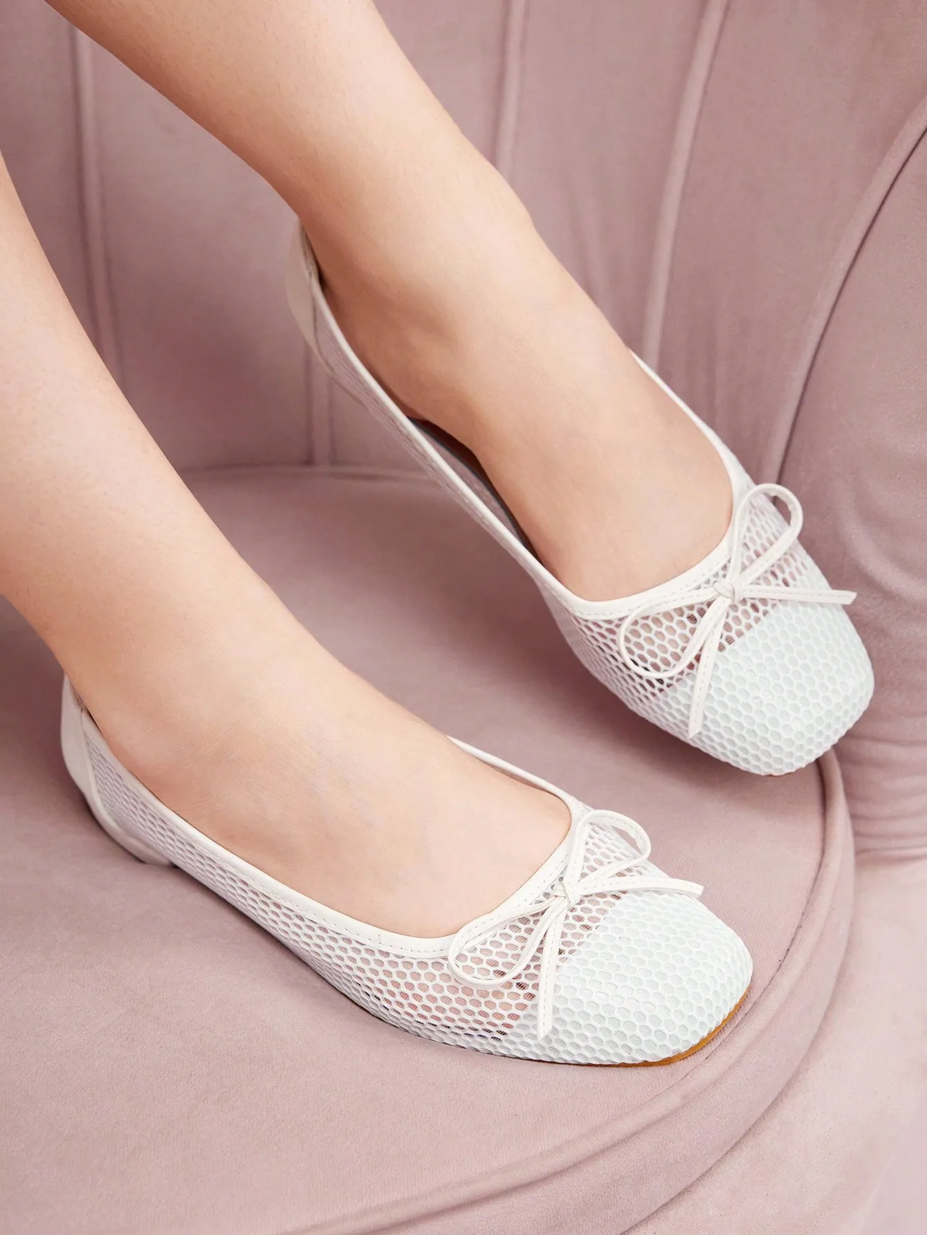 CUCCOO CHICEST Breathable Mesh Round Toe Women's Flat Shoes