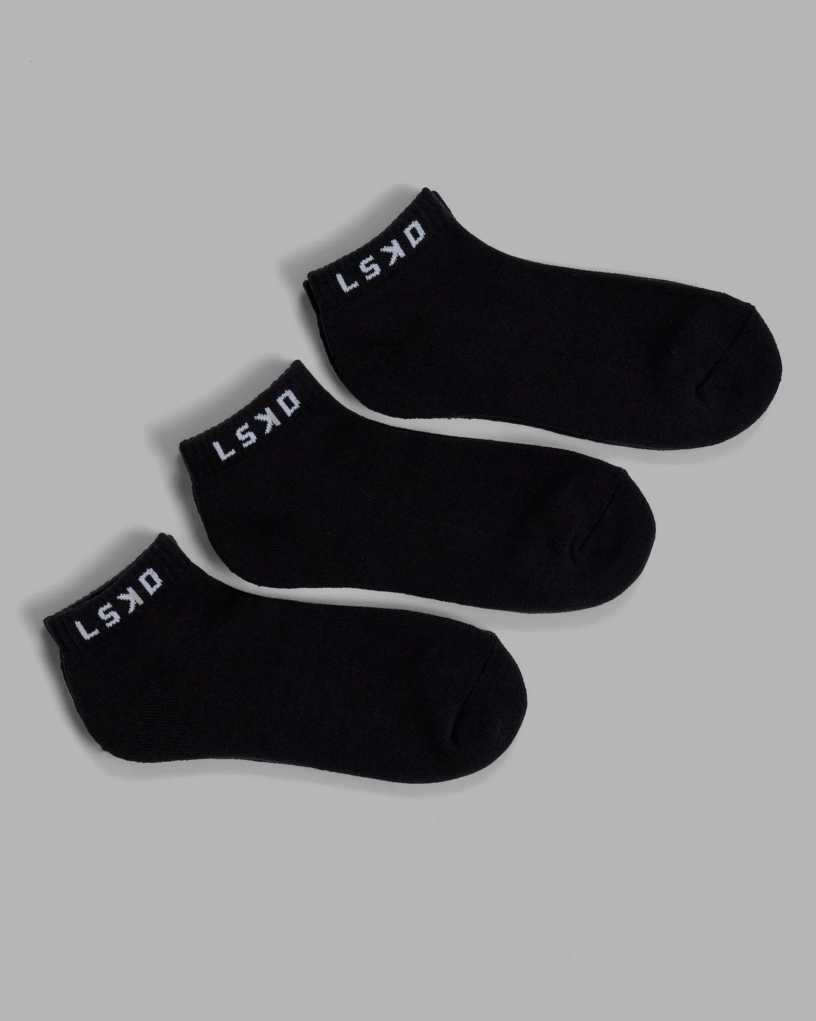 Daily 3 Pack Ankle Socks - Black