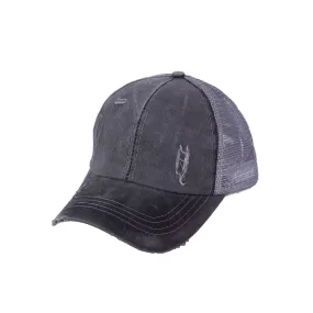 Dark Grey Distressed Hat