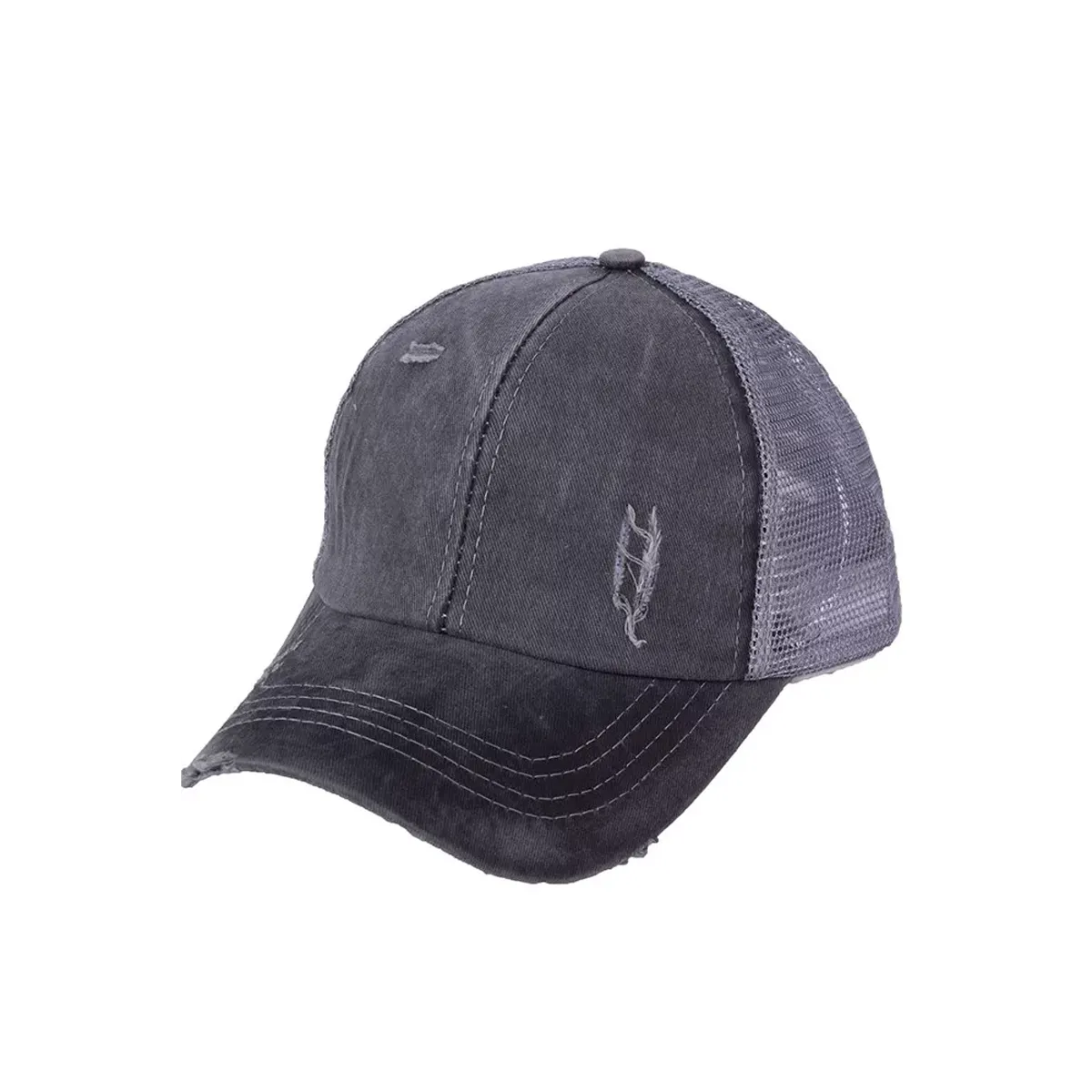 Dark Grey Distressed Hat