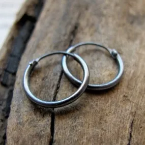 Dark Silver Hoops for Men