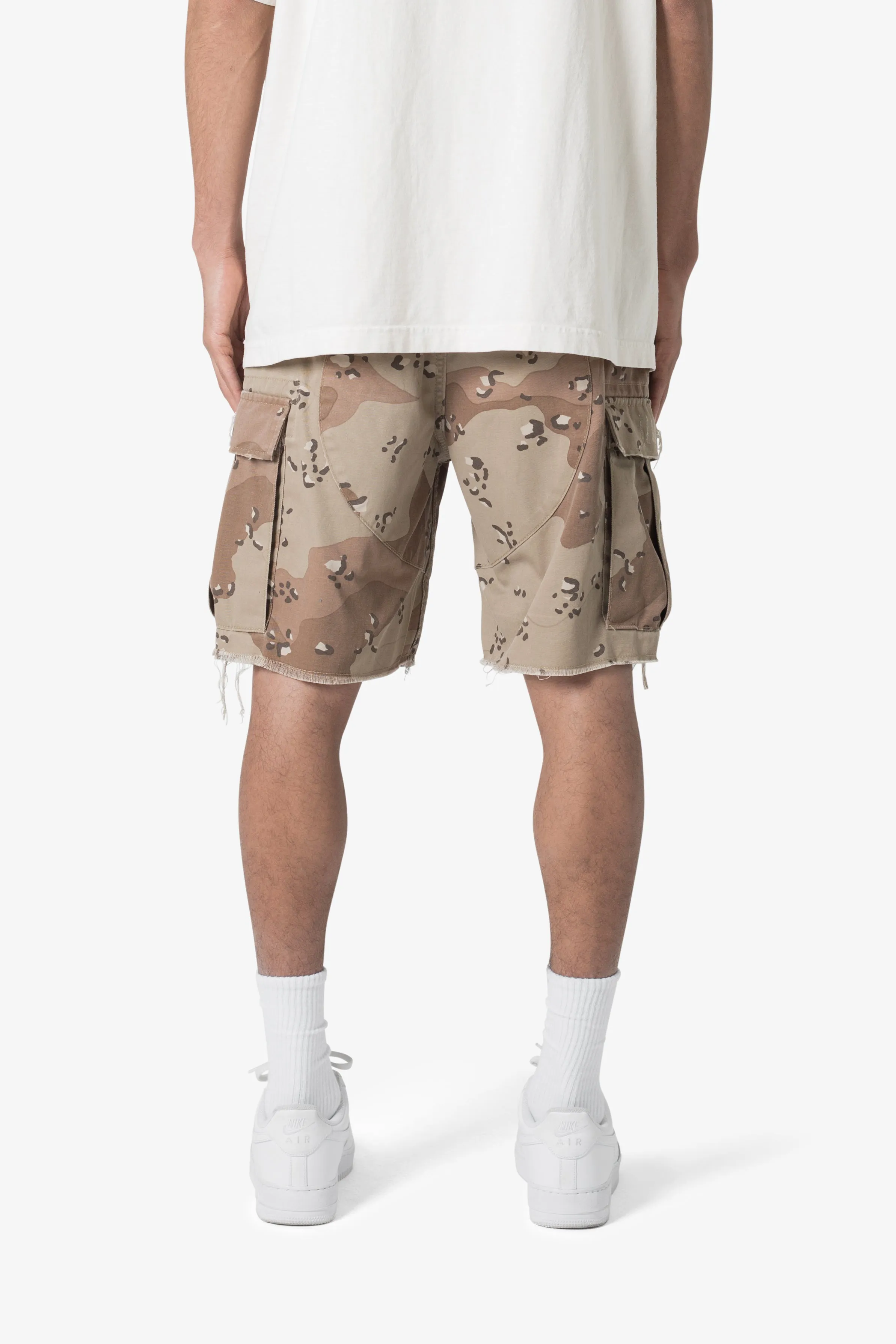 Distressed Cargo Shorts - Desert Camo