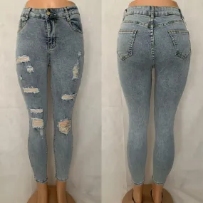 Distressed High Waisted skinny jeans