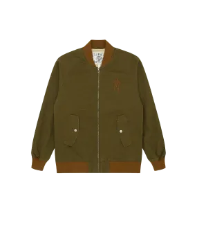 DRILL COTTON BOMBER - OLIVE