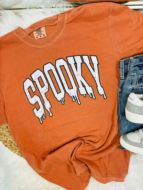 Drippy Distressed Spooky Varsity DTF Tee