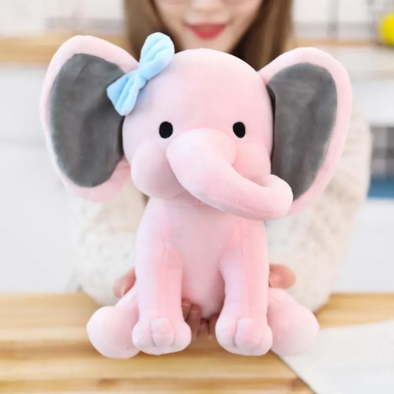 Elephant Plush Toys Baby Room Decorative Stuffed Dolls for Slepping 25cm Kawaii Animal Child Kids Plushiies Toy Pink Grey Doll