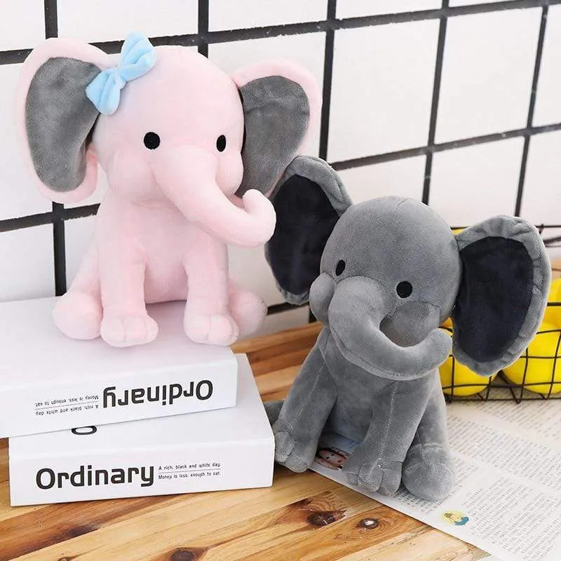 Elephant Plush Toys Baby Room Decorative Stuffed Dolls for Slepping 25cm Kawaii Animal Child Kids Plushiies Toy Pink Grey Doll