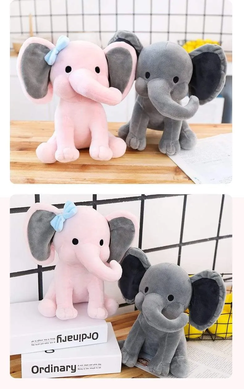 Elephant Plush Toys Baby Room Decorative Stuffed Dolls for Slepping 25cm Kawaii Animal Child Kids Plushiies Toy Pink Grey Doll