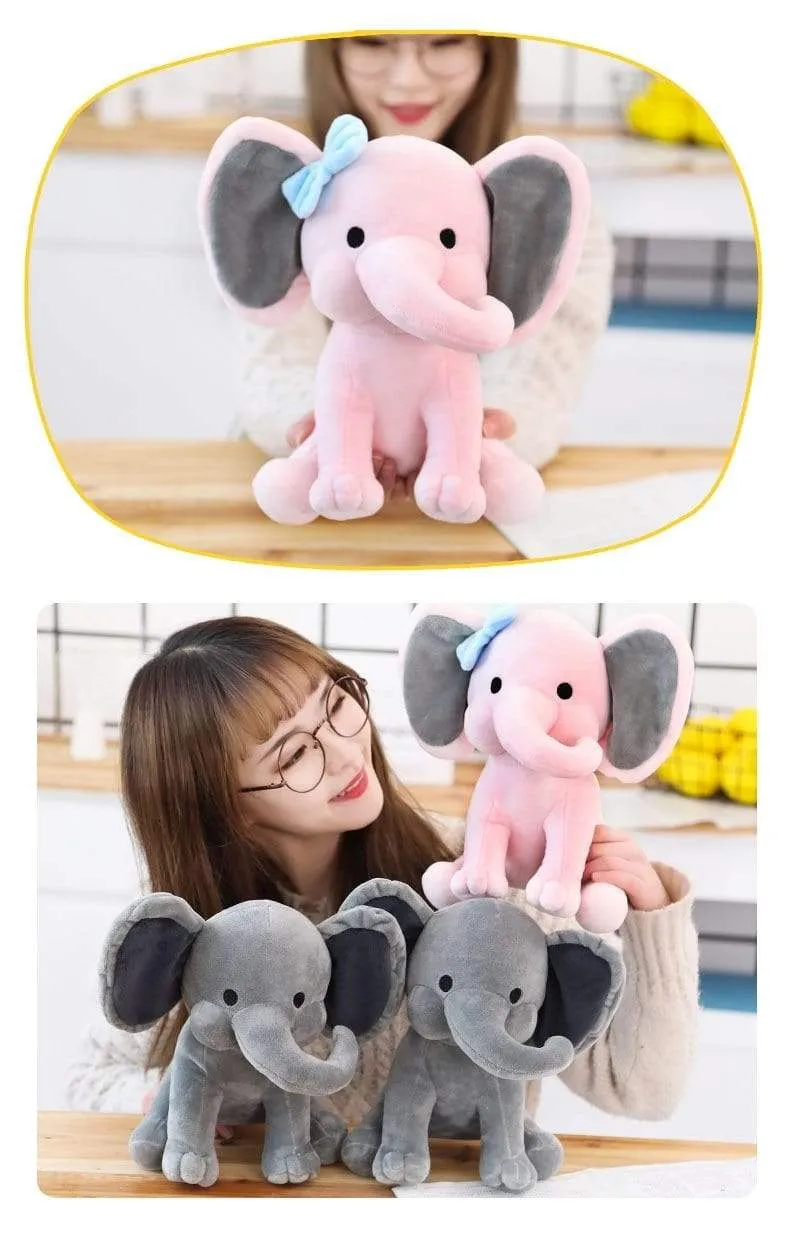 Elephant Plush Toys Baby Room Decorative Stuffed Dolls for Slepping 25cm Kawaii Animal Child Kids Plushiies Toy Pink Grey Doll