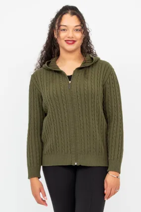 Elsie Sweater, Olive, Cotton