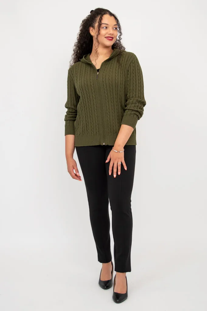 Elsie Sweater, Olive, Cotton