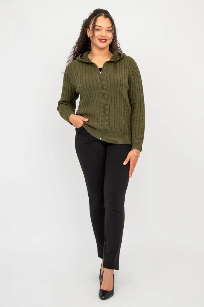 Elsie Sweater, Olive, Cotton