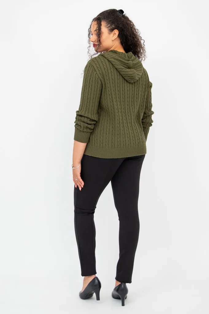 Elsie Sweater, Olive, Cotton