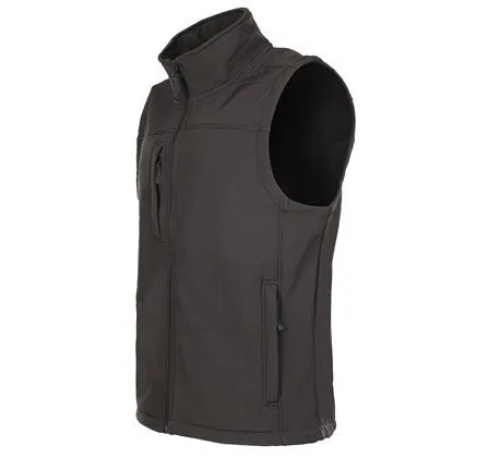 Fort Mens Breckland Windproof Breathable Fleece Lined Softshell Bodywarmer-BLACK