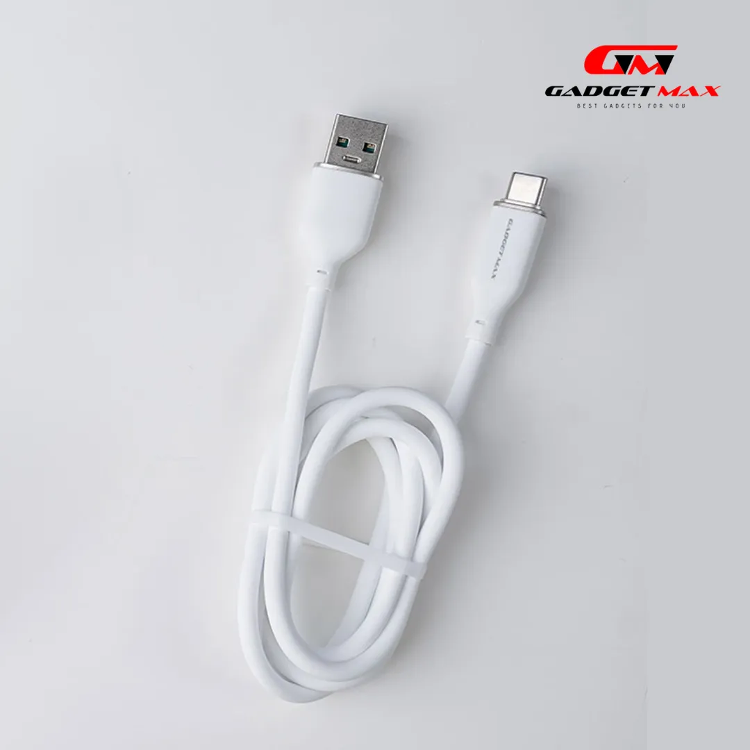 GADGET MAX GX24 66W USB TO TYPE C 6A MAX COZY SILCONE CABLE (6A )(1M) - WHITE