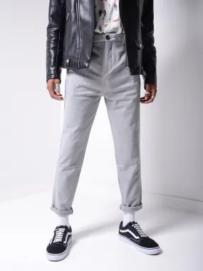 Grey Roll Up Ankle Pants