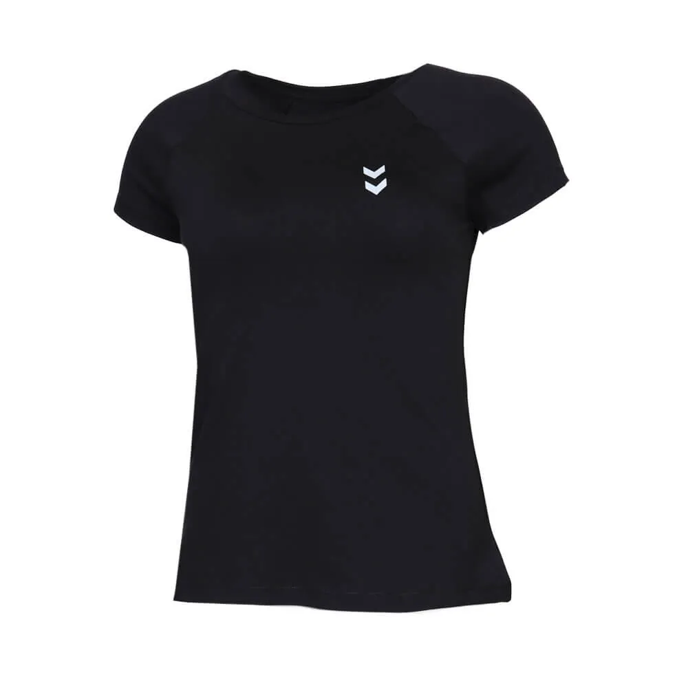 Hapsen Women Cotton Black T-Shirt