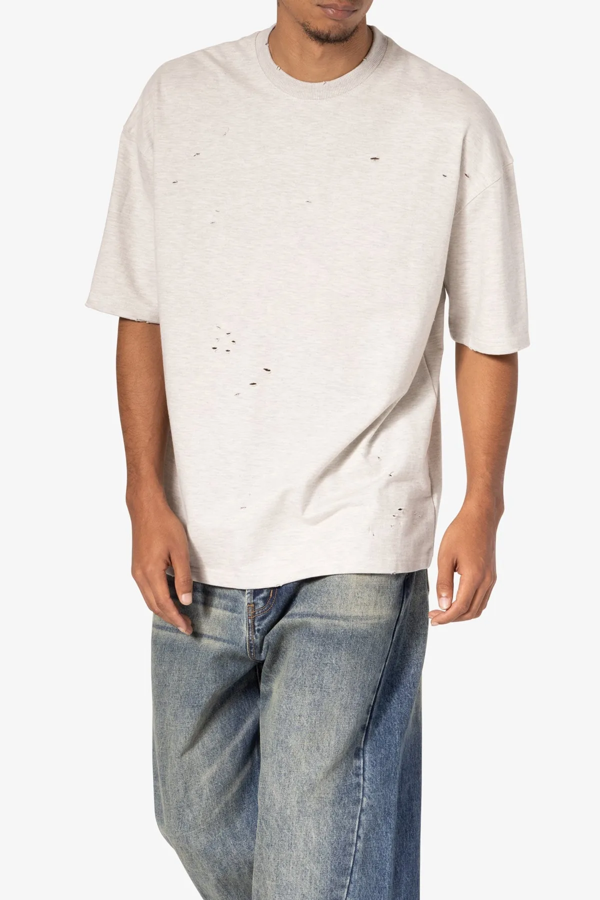 Heavy Distressed Tee - Grey