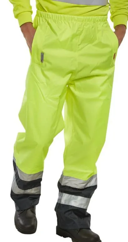 Hi Vis Class 3 Belfry Waterproof Breathable over Trousers En471 Beeswift Bet RIS 3279