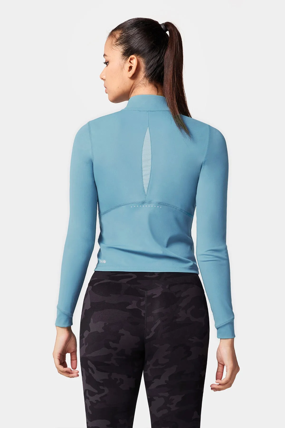 High-Neck Reflective Running Long Sleeve Shirt