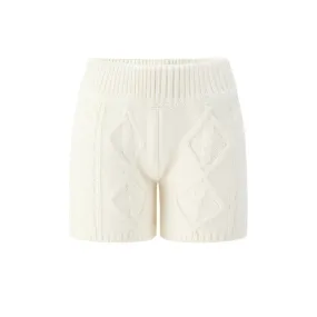 Isabella Cozy Knit Shorts in White