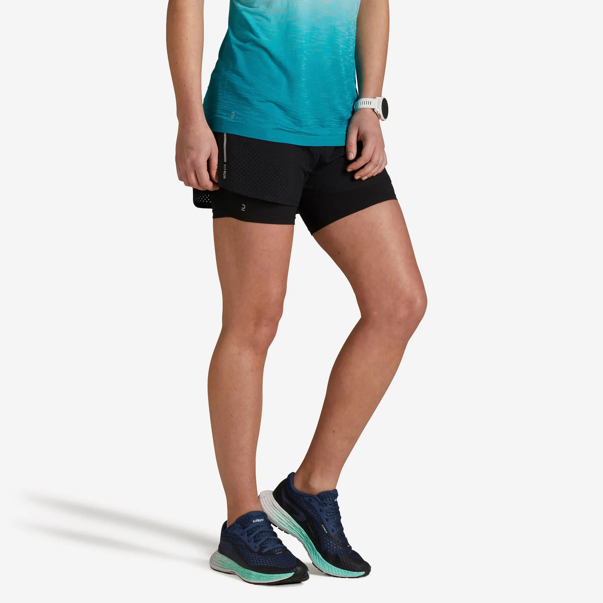 Womens 2-in-1 Optimized Kiprun Running Shorts for Enhanced Performance