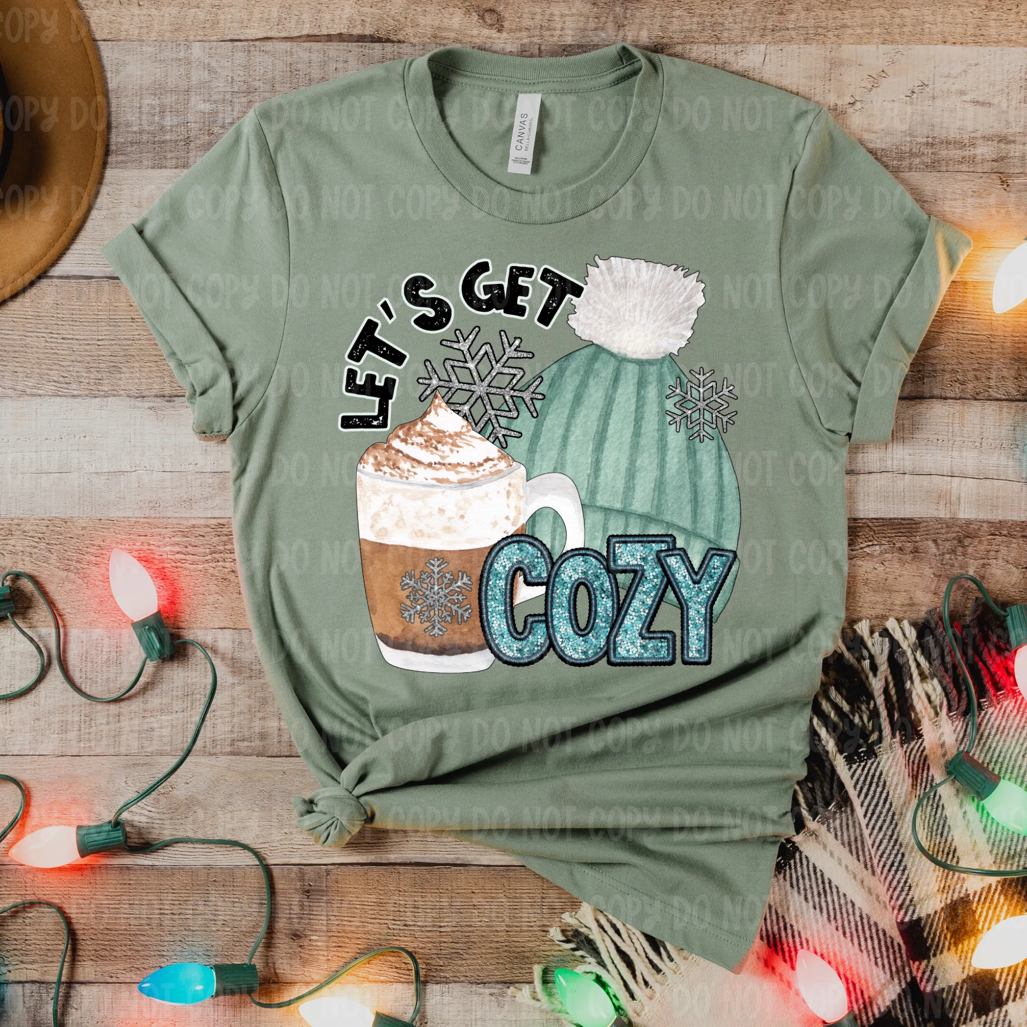 Let's Get Cozy Faux Embroidery Glitter