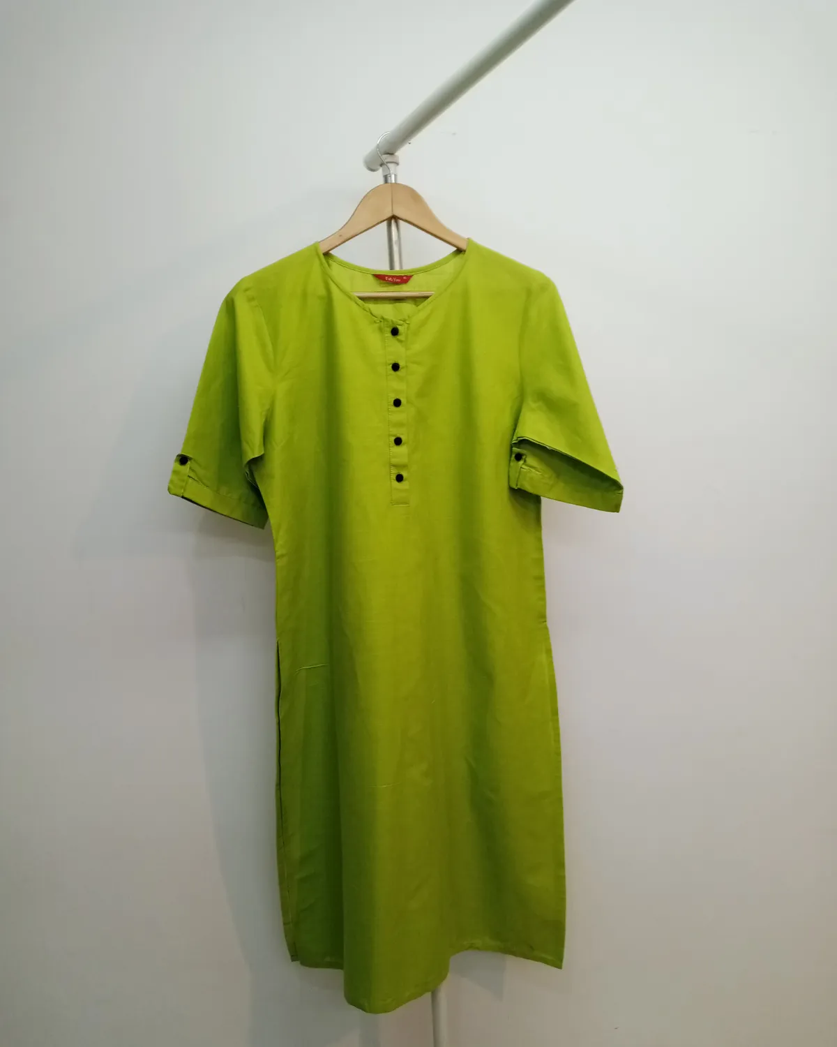 Lime Green Cotton Kurta