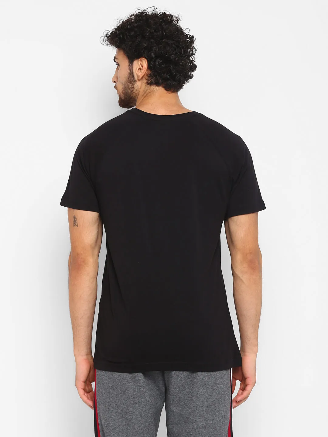 Lorenzo Men Cotton Black T-Shirt