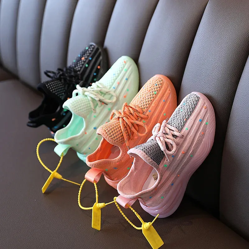 Luminous Star Breathable Knitting Mesh Kids Sneakers