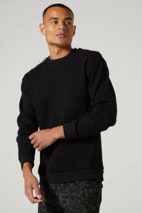 Max Distressed Sweatshirt Jet Black