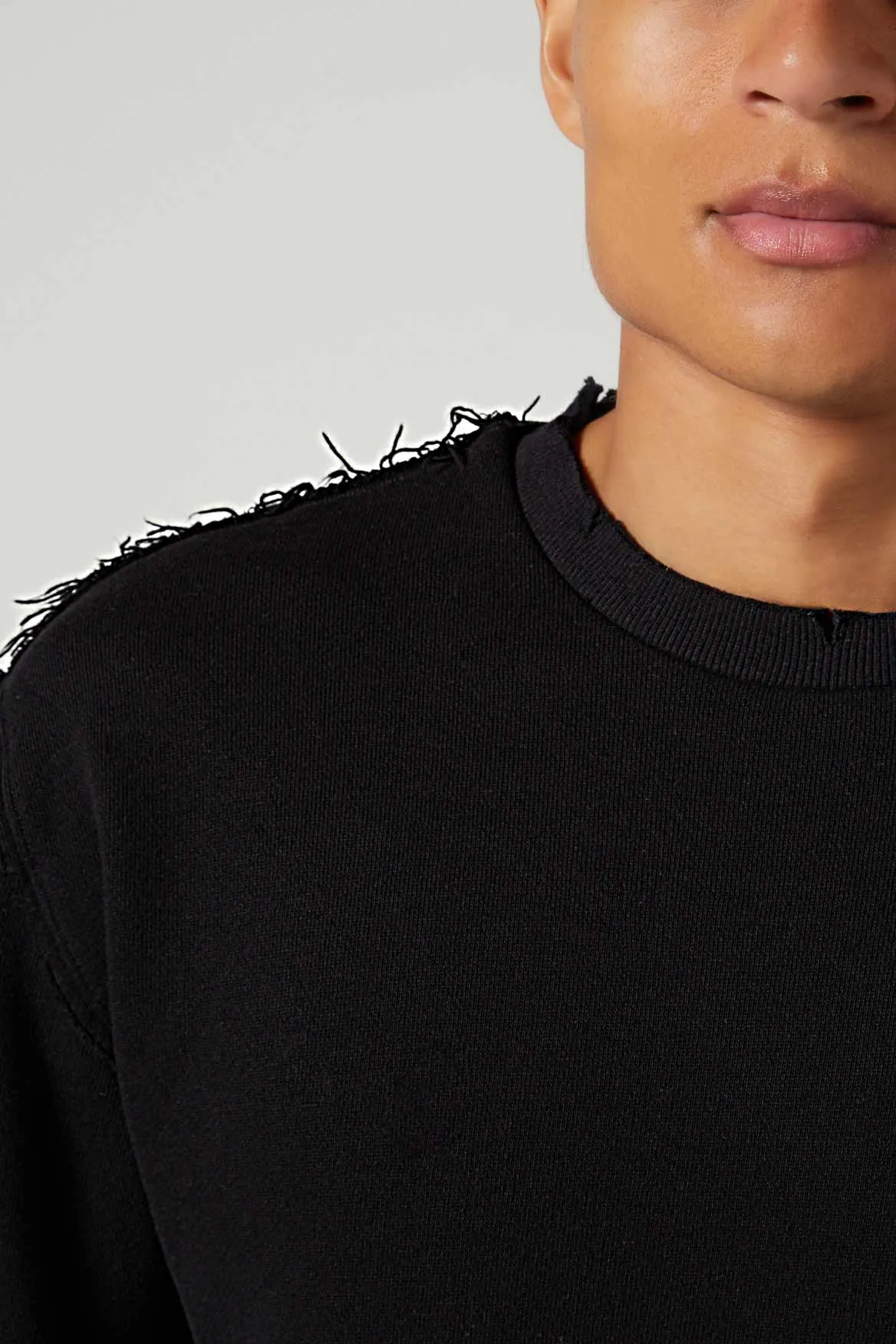 Max Distressed Sweatshirt Jet Black