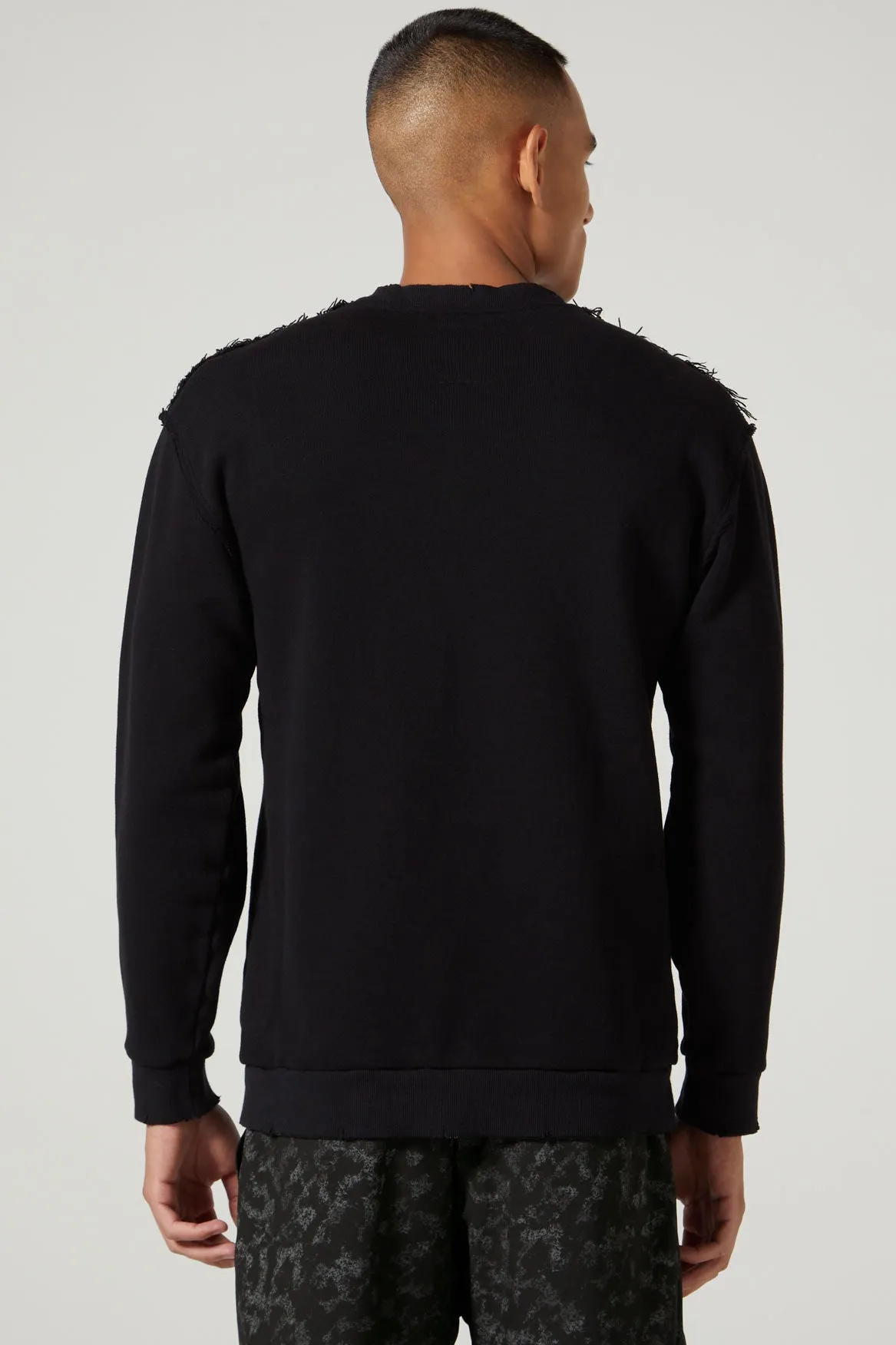 Max Distressed Sweatshirt Jet Black