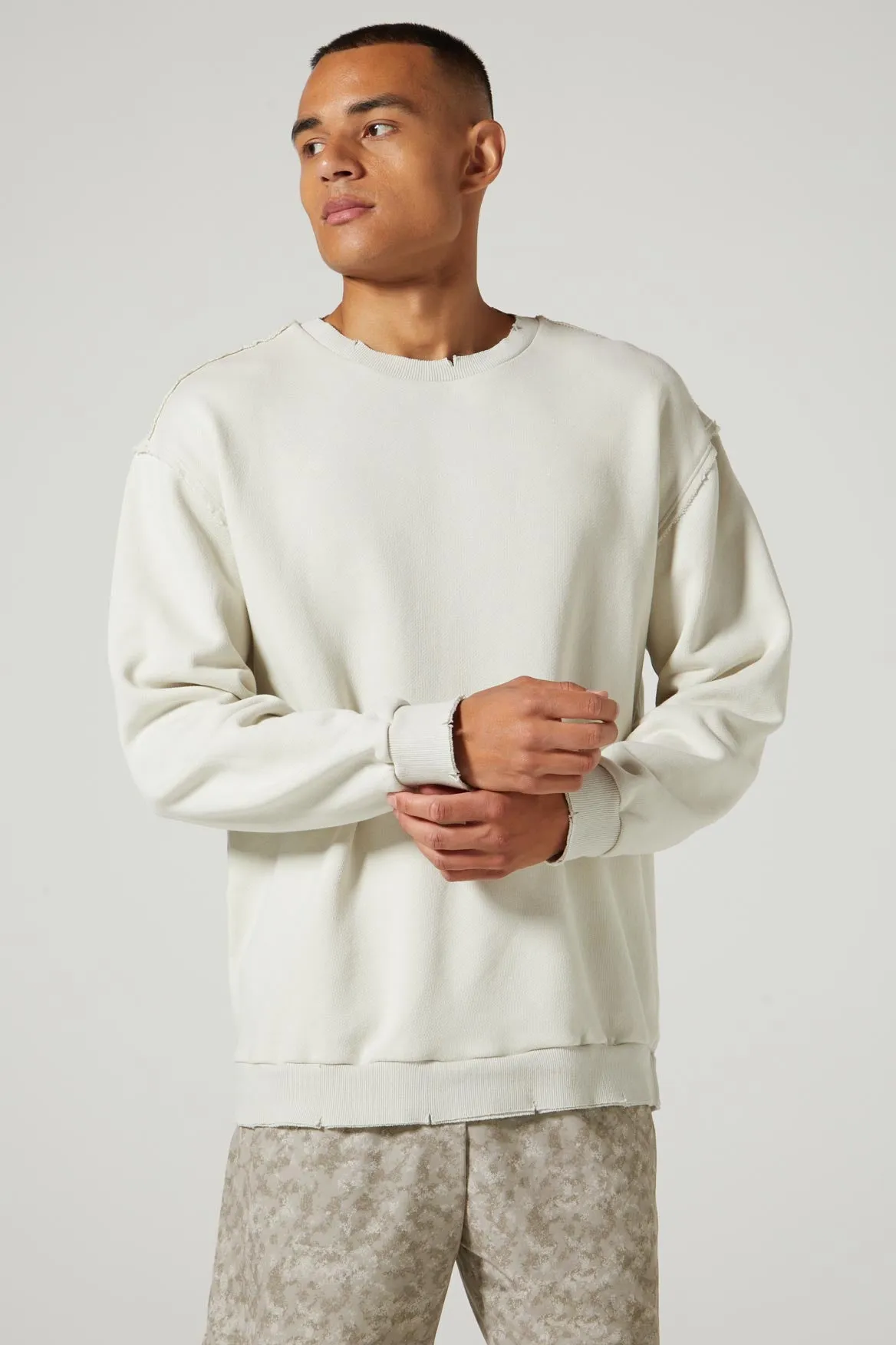 Max Distressed Sweatshirt Sand