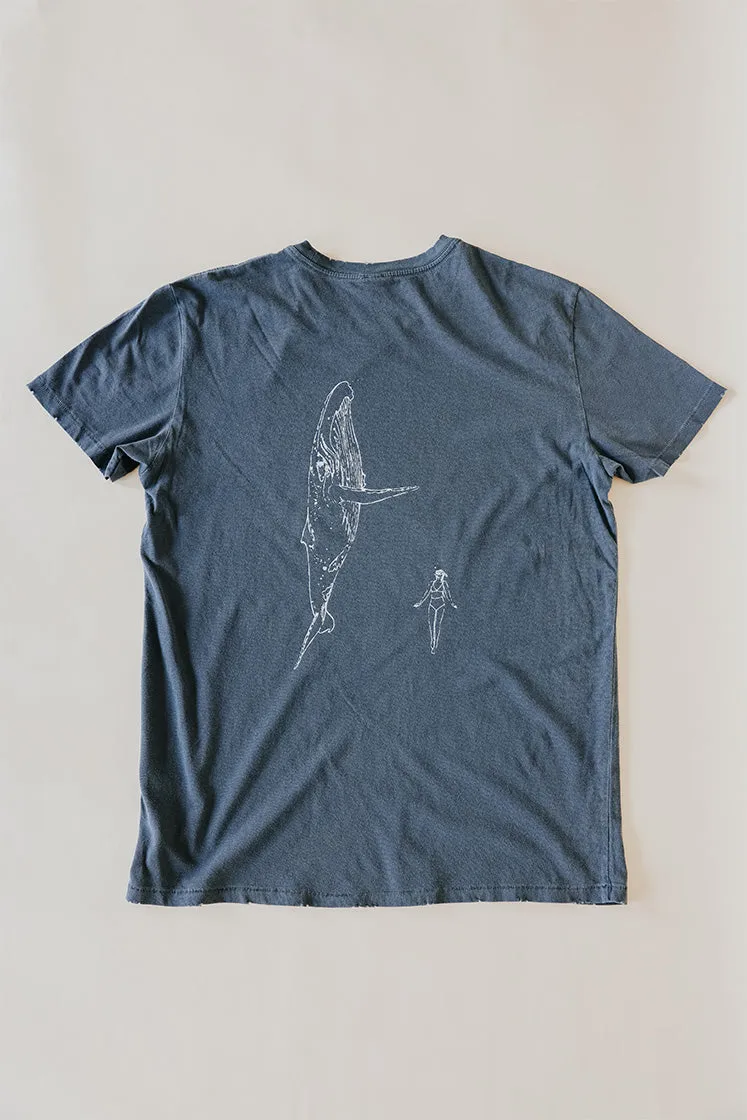 Men’s Whale Dance Tee - Distressed Navy