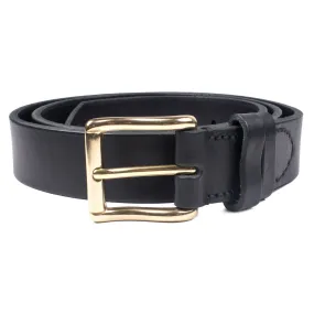 Premium Black Leather Classic Belt by Mismo